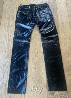 Paul Smith Mens Wet Look Black Leather Trousers 30Waist 34Leg BNWT