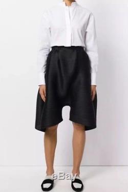 Pleats Please By ISSEY MIYAKE black Pleated Drop Crotch Short Trousers Women/men