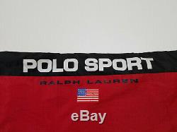 Polo Sport Track Pants Men's Medium M Vintage 90s Ralph Lauren Red Black Nylon