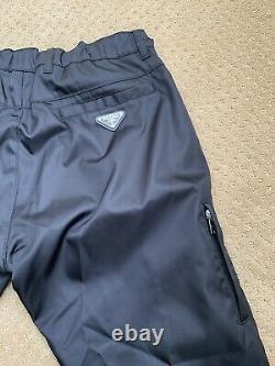 Prada New Re-Nylon Trousers Black Nylon Pants size 48 US size 32