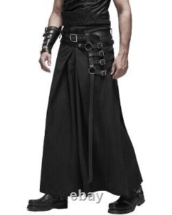 Punk Rave Mens Dieselpunk Hakama Pants Black Wide Goth Samurai Warrior Trousers