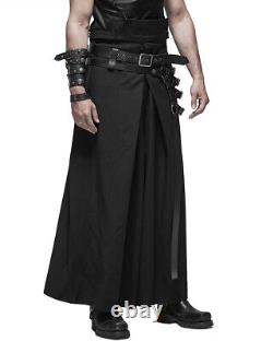 Punk Rave Mens Dieselpunk Hakama Pants Black Wide Goth Samurai Warrior Trousers