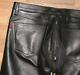 R&co Rob Men's Leather Jeans/leather Pants With Po Zipper Black Approx. W37 /