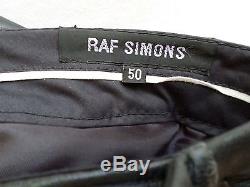 RAF SIMONS authentic black leather patchwork slim skinny pants 34 50