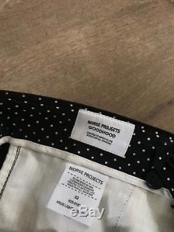 RARE Norse Projects X Goodhood Aros light twill dot black trousers 32 X 32