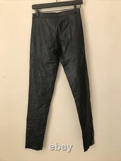 RARE VTG 80s 90s L. A. ROXX Black Leather Lace Up Mens Pants Zip Ankle Lined 28