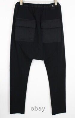 RICHMOND L Men Trousers Black Cotton Stretch Low Crotch Waistband Casual