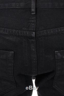 RICK OWENS DRKSHDW New Men Black Cotton DETROIT CUT Pants Trouser Made Italy