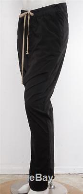 RICK OWENS Mens Black Drop-Crotch Drawstring Tapered Lightweight Casual Pants L