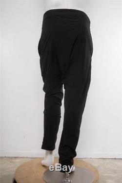 RICK OWENS Mens Black Drop-Crotch Drawstring Tapered Lightweight Casual Pants L