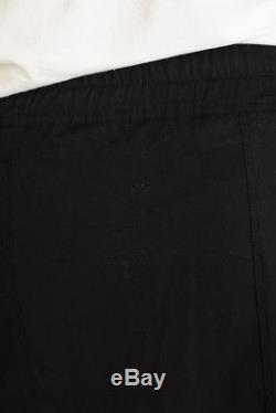 RICK OWENS New Man Black Stretch Cotton DRAWSTRING LONG Pants Trousers Sz 46 ita