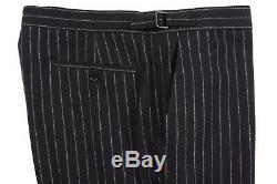 RLPL Ralph Lauren Purple Label 100% CASHMERE Striped FLAT FRONT Dress Pants 36
