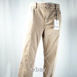 ROBERT GRAHAM New Beige Solid Cotton Men Flat Pants Size 36W X 33L