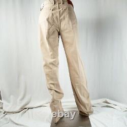 ROBERT GRAHAM New Beige Solid Cotton Men Flat Pants Size 36W X 33L