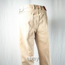 ROBERT GRAHAM New Beige Solid Cotton Men Flat Pants Size 36W X 33L