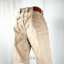 ROBERT GRAHAM New Beige Solid Cotton Men Flat Pants Size 36W X 33L