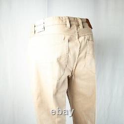 ROBERT GRAHAM New Beige Solid Cotton Men Flat Pants Size 36W X 33L