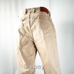 ROBERT GRAHAM New Beige Solid Cotton Men Flat Pants Size 36W X 33L