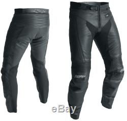 RST 2065 R-18 Leather Motorcycle Trousers Short Leg Black CE Approved