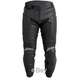 RST R-16 Motorcycle Motorbike Perforated Track Race Leather Jeans Black