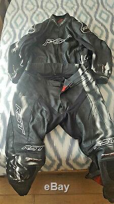 RST Tractech Evo 2 Motorcycle 2 PC Leathers Jacket & Trousers Black