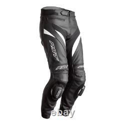 RST Tractech Evo 4 Leather Sports Motorcycle Motorbike Trousers Black / White