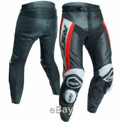 RST Tractech Evo R Leather Sports Motorcycle Motorbike Trousers Black / Red