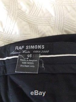 Raf Simons Very Rare Autum Winter 1999/2000 Black Wool Trousers Size 46