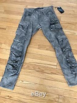 Ralph Lauren Black Label Cargo Pants, Military Style Jeans, W28L30, MSRP$695, grey