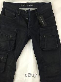 Ralph Lauren Black Label Courier Blue Denim Cargo Slim Fit Pants(W30x32) $ 495