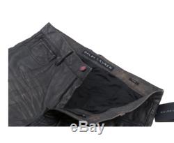 Ralph Lauren Black Label Distressed Leather Biker Jeans trousers Black 32 £895