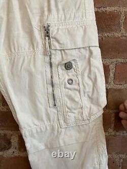 Ralph Lauren Black Label Mens Cargo Pants, Sz 33 X 32, White Ice Coated