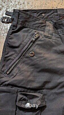 Ralph Lauren Black Label Multi Pocket Cargo Slim Tech Black Zip Trousers 30/30