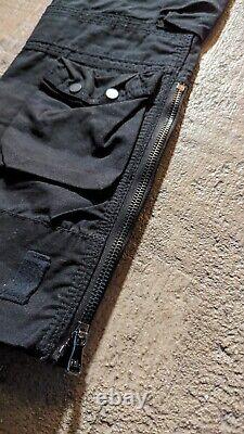 Ralph Lauren Black Label Multi Pocket Cargo Slim Tech Black Zip Trousers 30/30