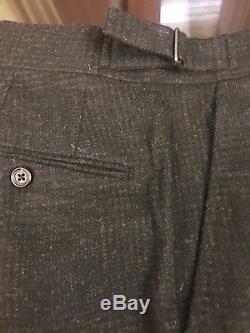 Ralph Lauren Black Label Pants Wool & Cashmere Glen Plaid Size 32 Made In Italy