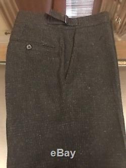 Ralph Lauren Black Label Pants Wool & Cashmere Glen Plaid Size 32 Made In Italy