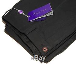 Ralph Lauren Purple Label Mens Flat Front Dress Cotton Pants Black Italy 30