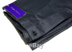 Ralph Lauren Purple Label Mens Wool Flat Dress Trouser Pants Italy Black 38