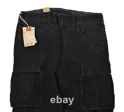 Ralph Lauren RRL Black Heavy Cotton U. S. Military Cargo Pants New $360