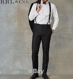 Ralph Lauren RRL Slim Fit Bryant Tuxedo Trousers Black 36 RRP £500