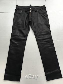 Rare Killer Dsquared2 Leather Trousers Jeans Pants Rockstar Dsquared £1500 New