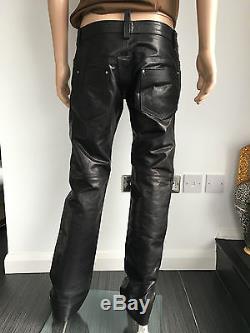Rare Killer Dsquared2 Leather Trousers Jeans Pants Rockstar Dsquared £1500 New