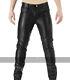 Real Black Leather Slim Fit Biker Pants/trousers For Men