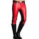 Red Leather Biker Pants/trousers For Men