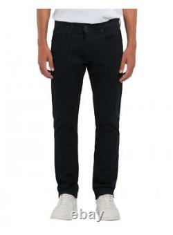 Replay Jeans Replay Soft Premium Straight Fit Satin Trousers Black