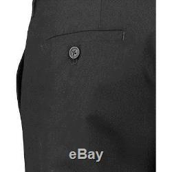 Retro Fire Mens Trousers Black Slim Fit Formal Zip Fly Slim Fit Polyester