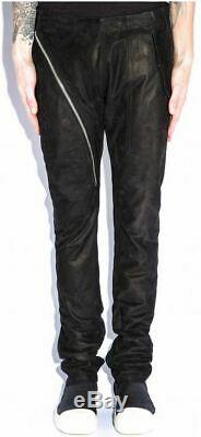 Rick Owens Aircut LEATHER Trousers with Diagonal Zipper (48 IT) Reg. $2,218