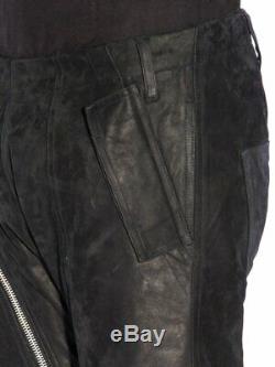 Rick Owens Aircut LEATHER Trousers with Diagonal Zipper (48 IT) Reg. $2,218