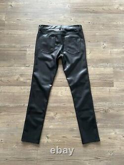 Rick Owens DRK SHDW Tyrone Black Faux Leather Pants Size Waist 32