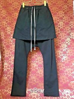 Rick Owens Drkshdw men pants kilt black futuristic style size L from runway show